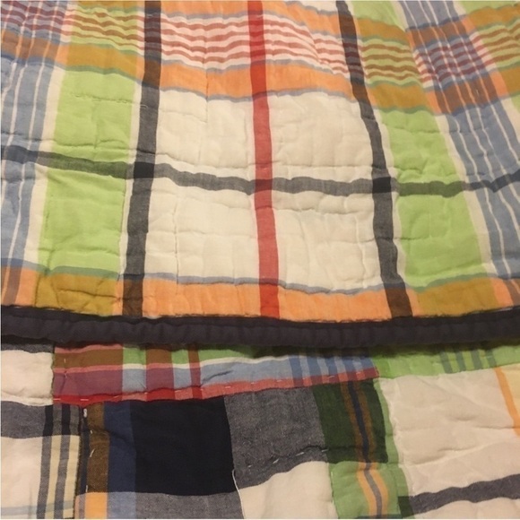 Pottery Barn Kids twin  size plaid Madras reversible comforter - Picture 7 of 13